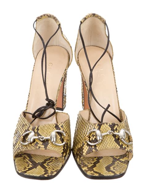 silk sandals by gucci art|Gucci snakeskin sandals.